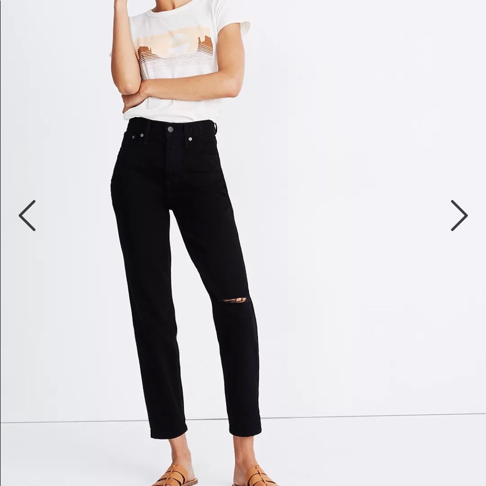 The Tall Perfect Vintage Jean in Stone Black: Knee-Slit Edition